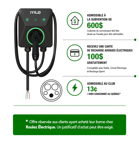 48A – Installation fixe / J1772 / Carte Avenues Électriques