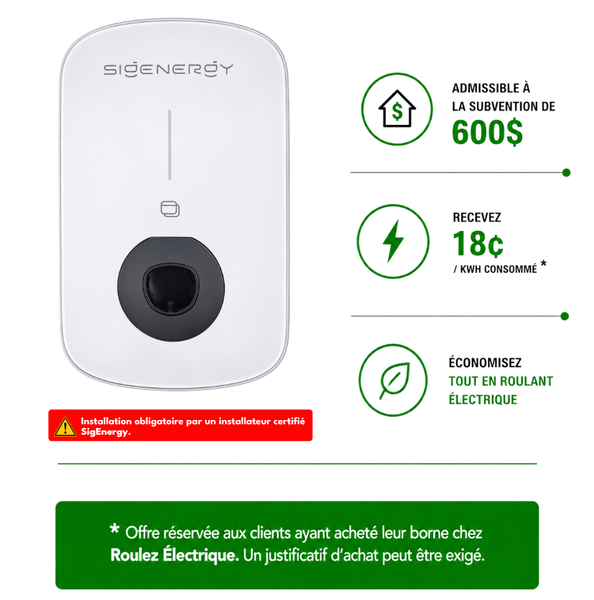 Sigen EVAC – Borne de recharge AC 11,5 kW