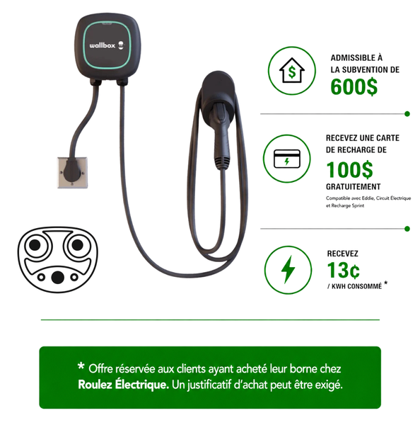 40A – NEMA 14-50 / NACS / Carte de recharge